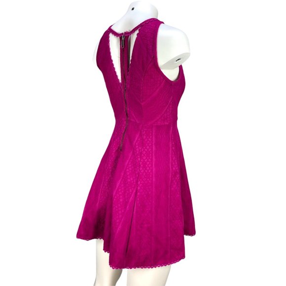 Fuchsia Free People Miss Connections Cut Out Dress Size 2 - Picture 4 of 9